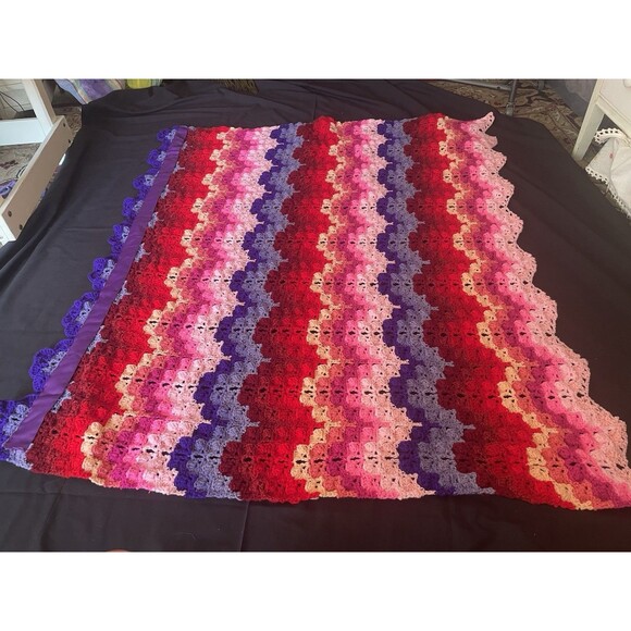 Vintage Granny Square Crochet Lap Blanket Afghan  Handmade 4’ - Picture 1 of 4